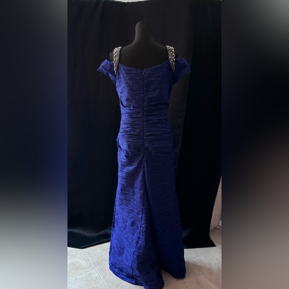 Exquisite Alex Royal Purple Evening Dress Size 12 - Picture 3 of 4